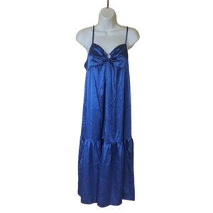 Blue Satin Maxi Dress Size Small